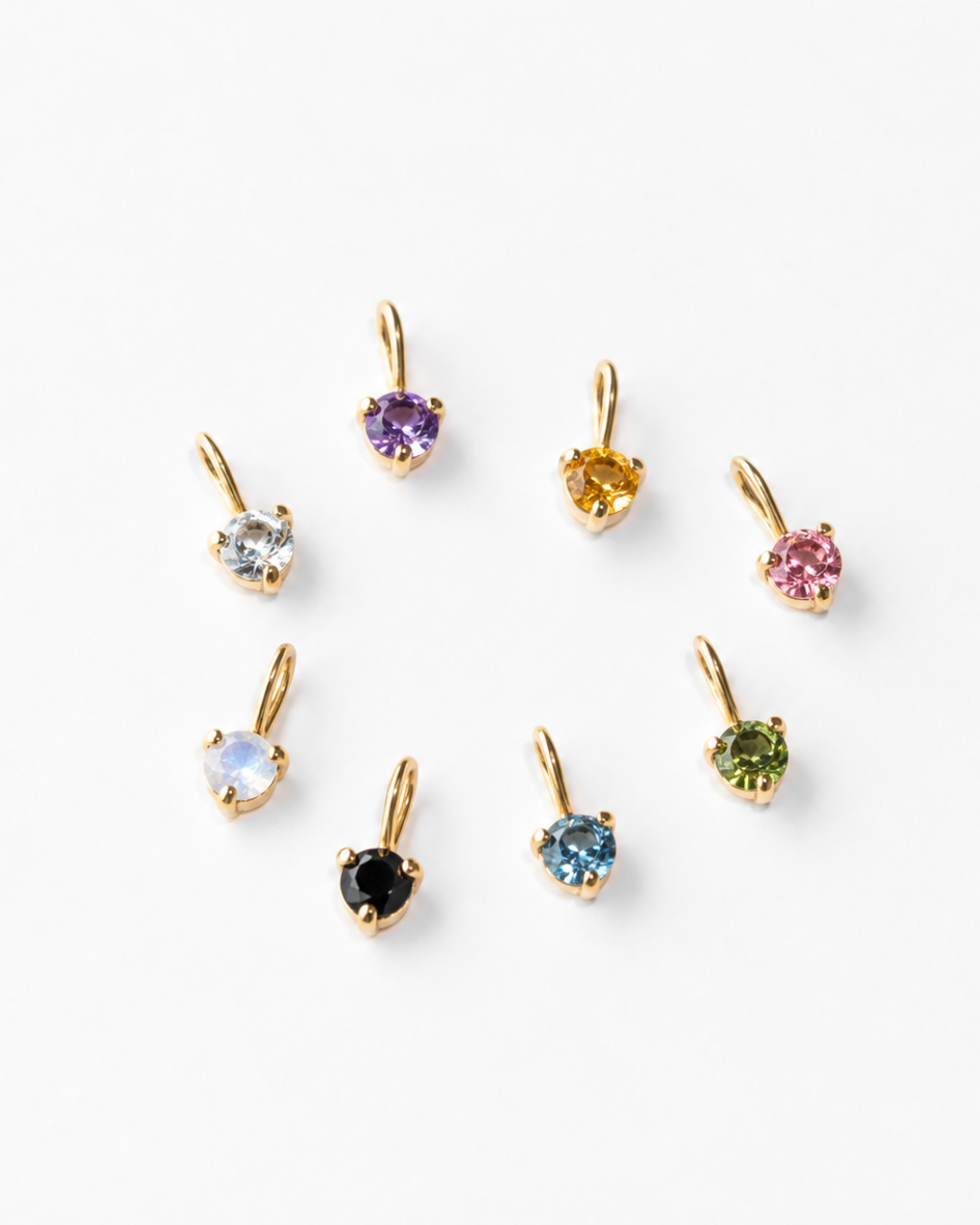 Era round gemstone charm