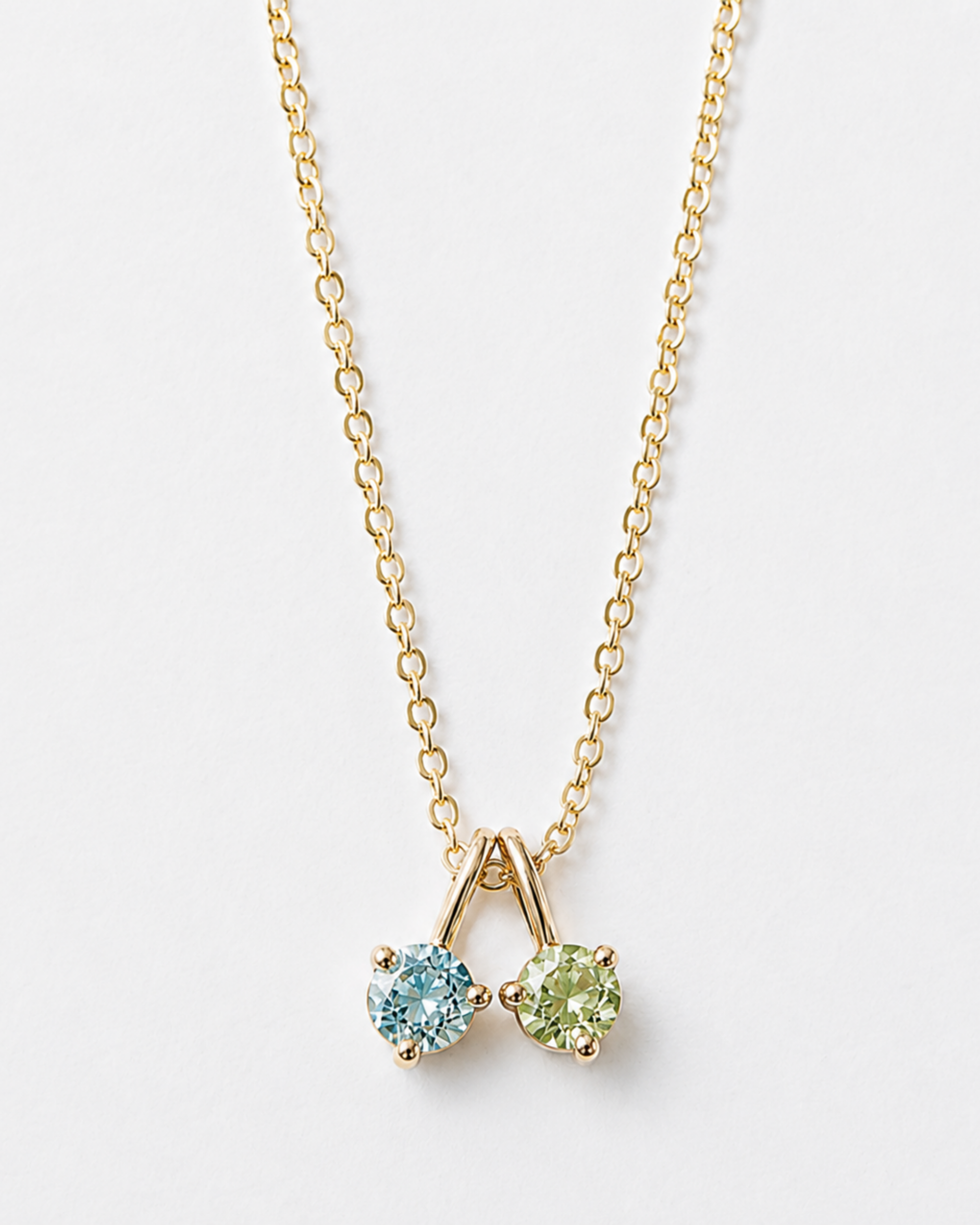 Era small round gemstone charm necklace